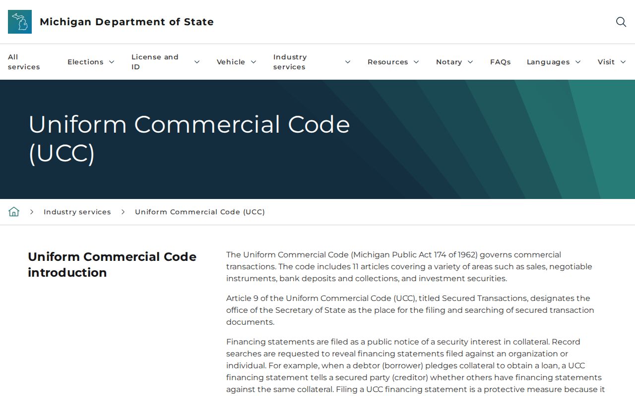 Summit Township residents directory Michigan UCC public-notice search